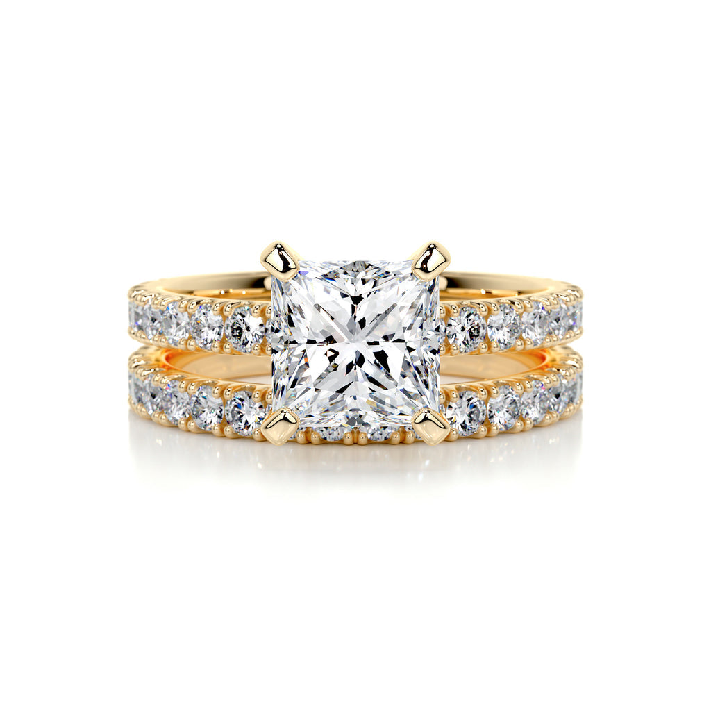 1.50 CT Princess-Cut Lab Grown Diamond Solitaire Bridal Ring Set 7