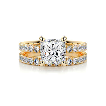 1.50 CT Princess-Cut Lab Grown Diamond Solitaire Bridal Ring Set 7