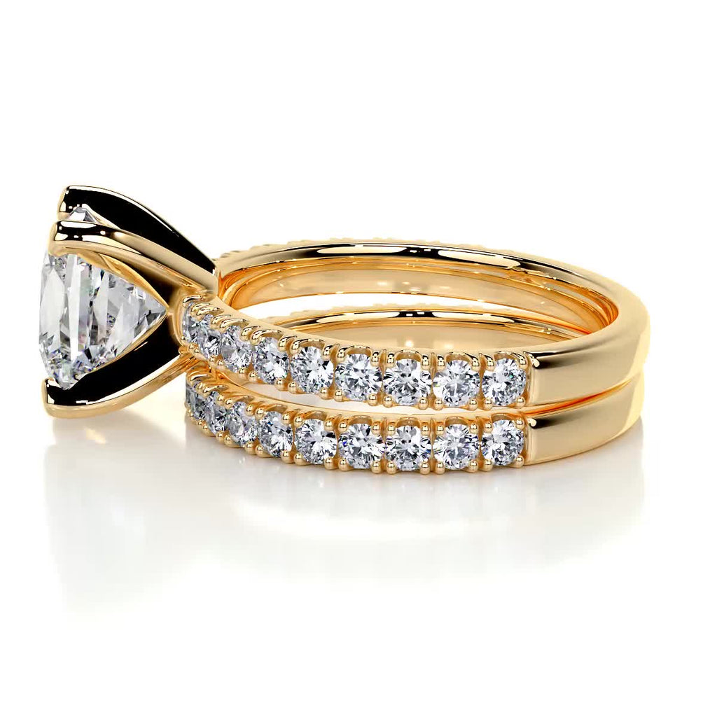 1.50 CT Princess-Cut Lab Grown Diamond Solitaire Bridal Ring Set 11
