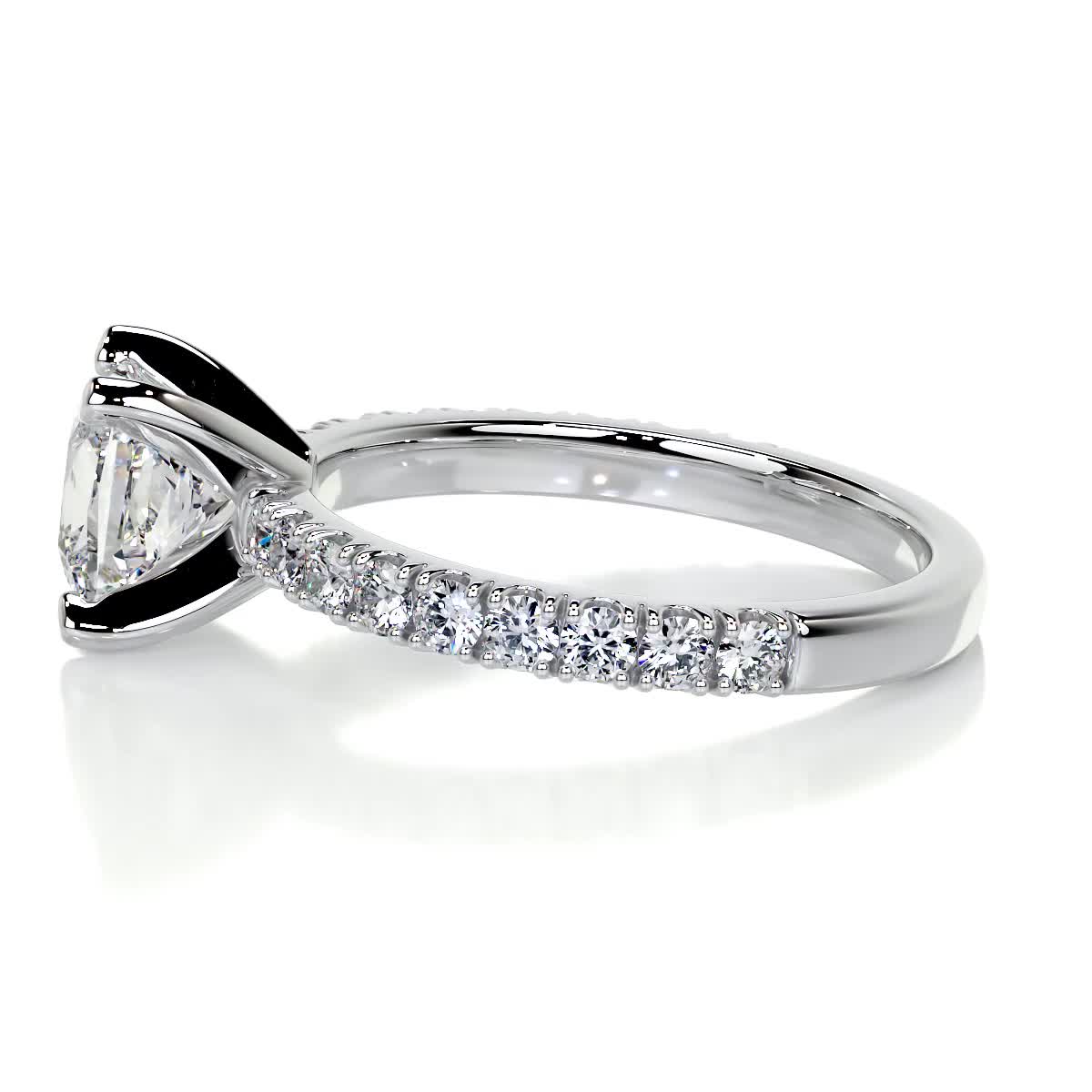 Radiant 1.0 CT Princess-Cut Lab Diamond Pave Engagement Ring