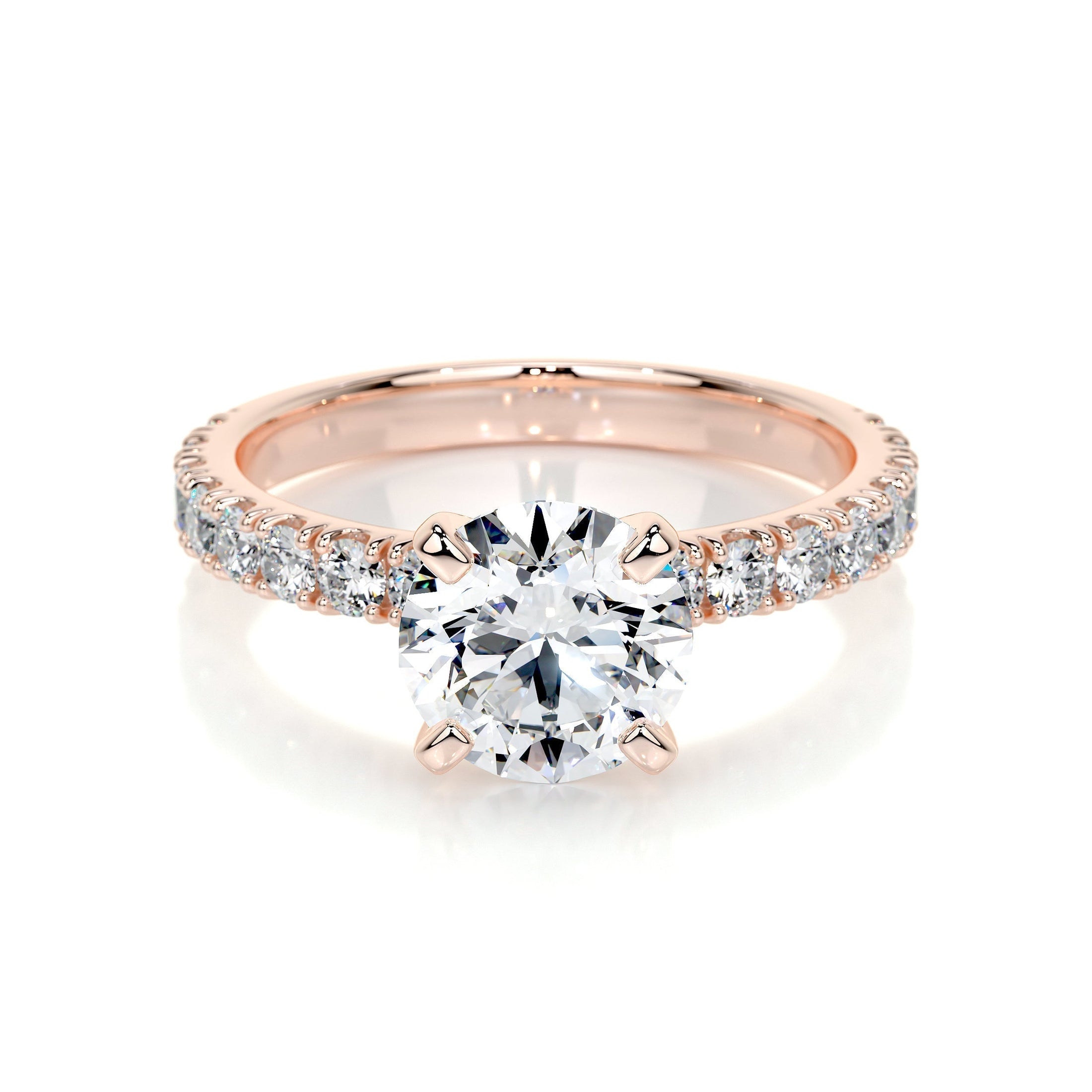 1.50 CT Round Pave Lab Grown Diamond Elegance Engagement Ring