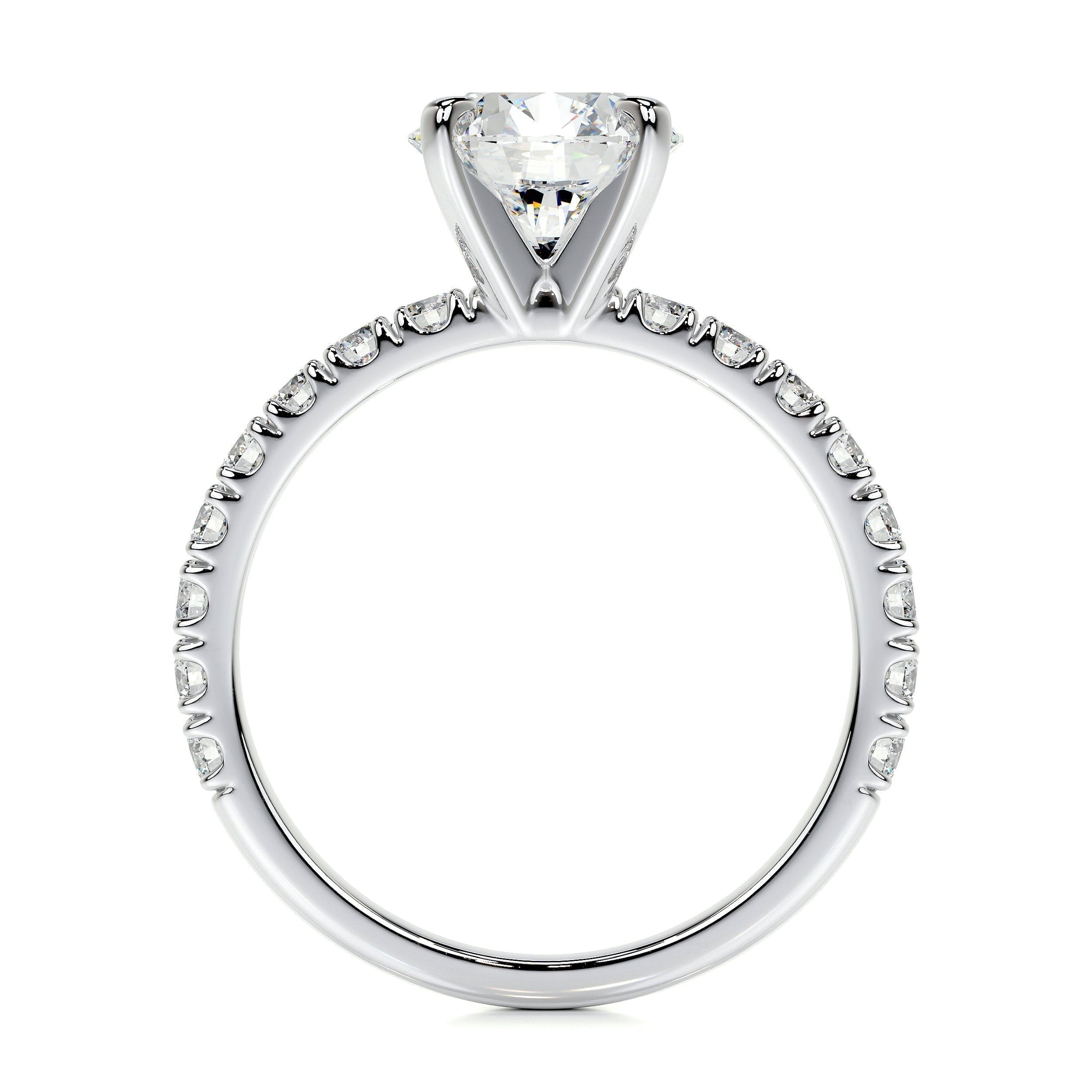 1.50 CT Round Pave Lab Grown Diamond Elegance Engagement Ring