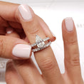 Load image into Gallery viewer, Radiant Elegance: 1.50 CT Pear Lab Grown Diamond Bridal Ring Set
