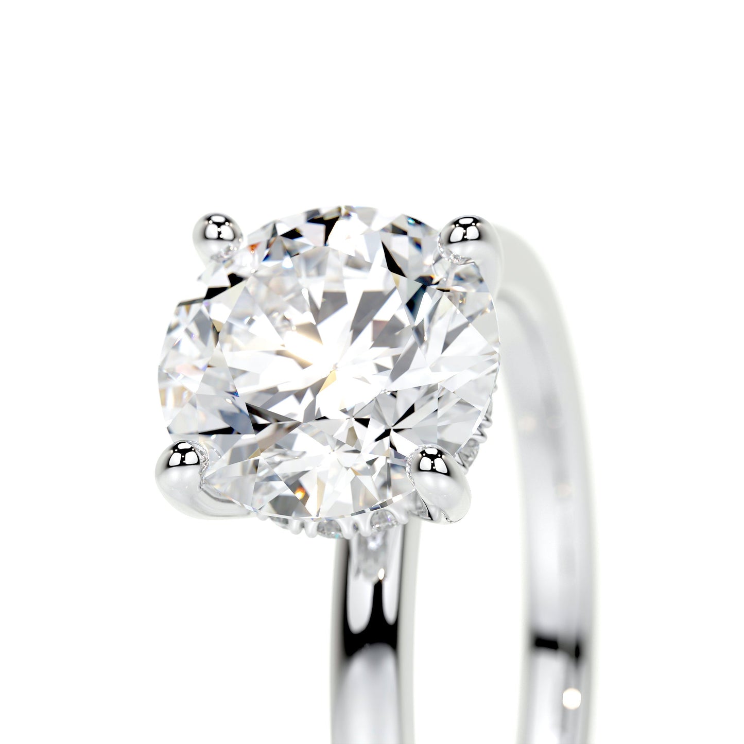 2.0 CT Round Lab Grown Diamond Hidden Halo Splendor Engagement Ring 4