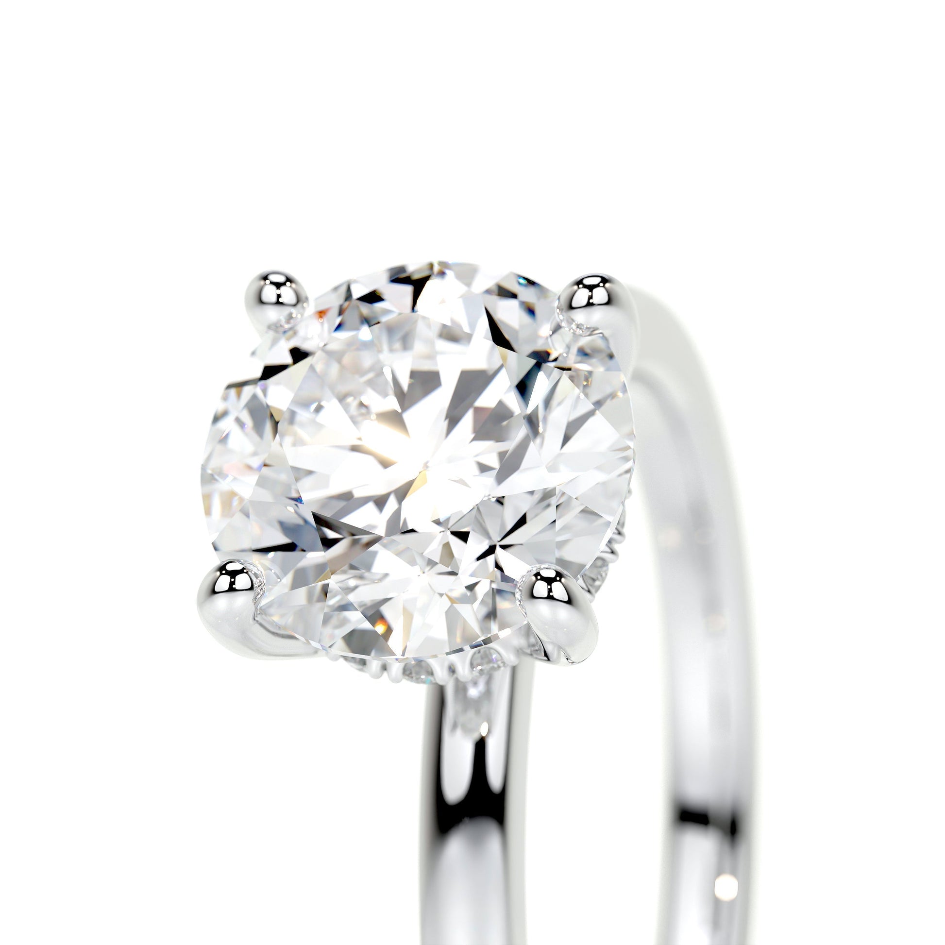 2.0 CT Round Lab Grown Diamond Hidden Halo Splendor Engagement Ring 4