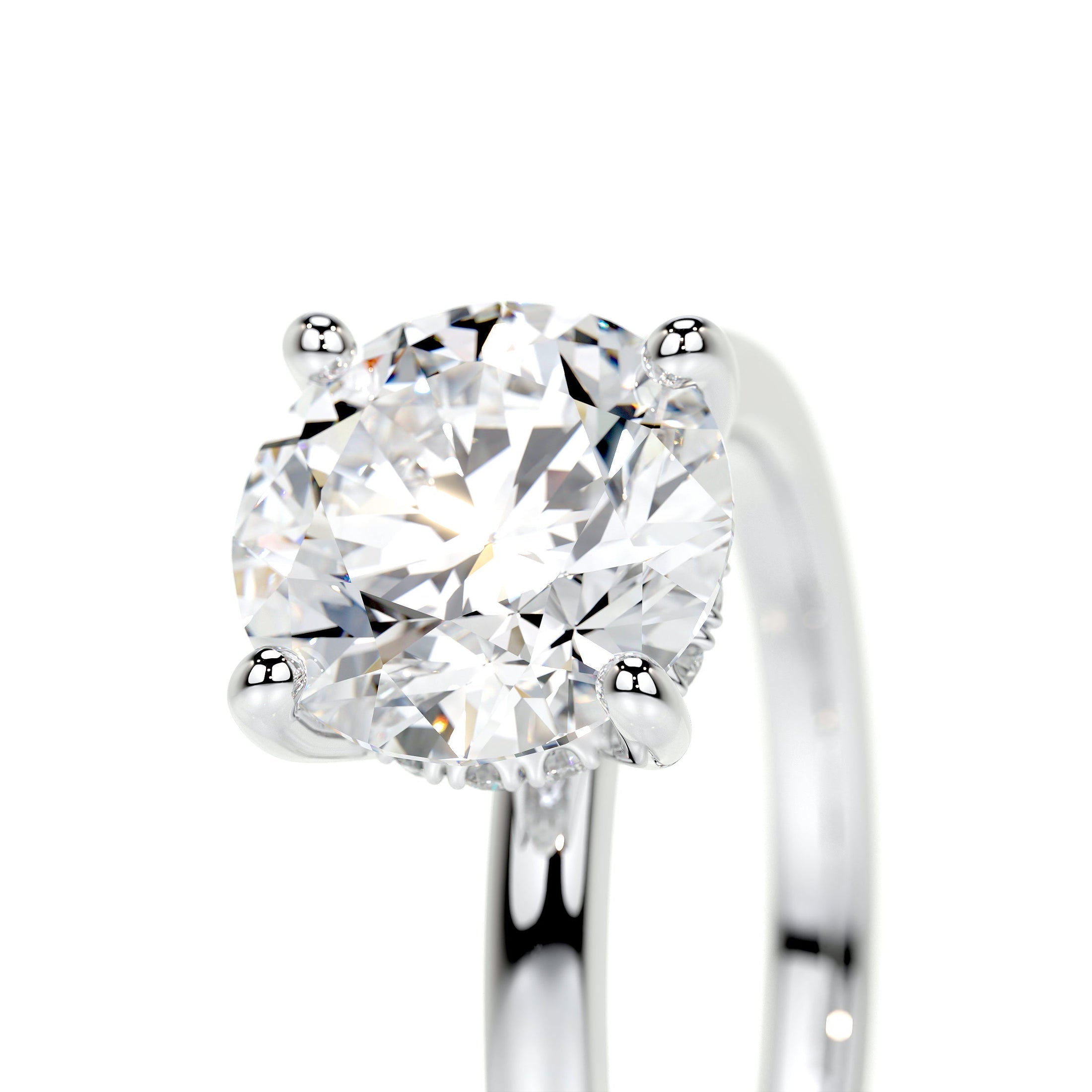 2.0 CT Round Lab Grown Diamond Hidden Halo Splendor Engagement Ring