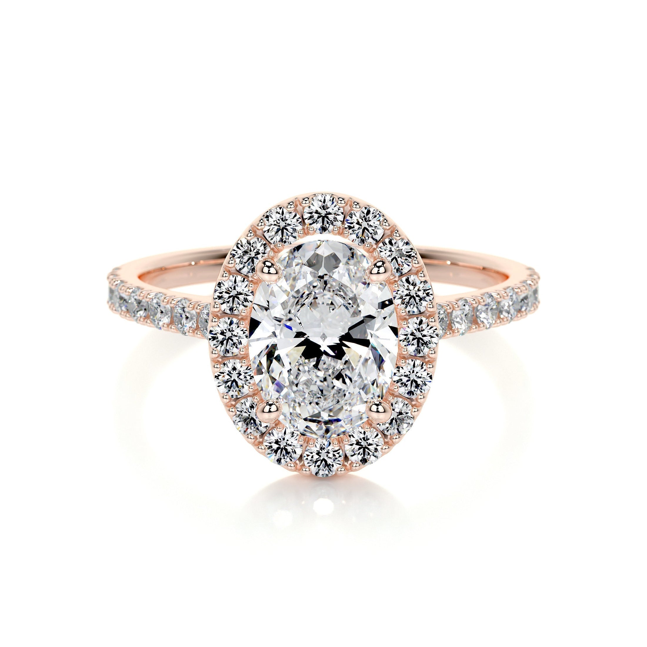 1.0 CT Oval Lab Grown Diamond Halo  Engagement Ring