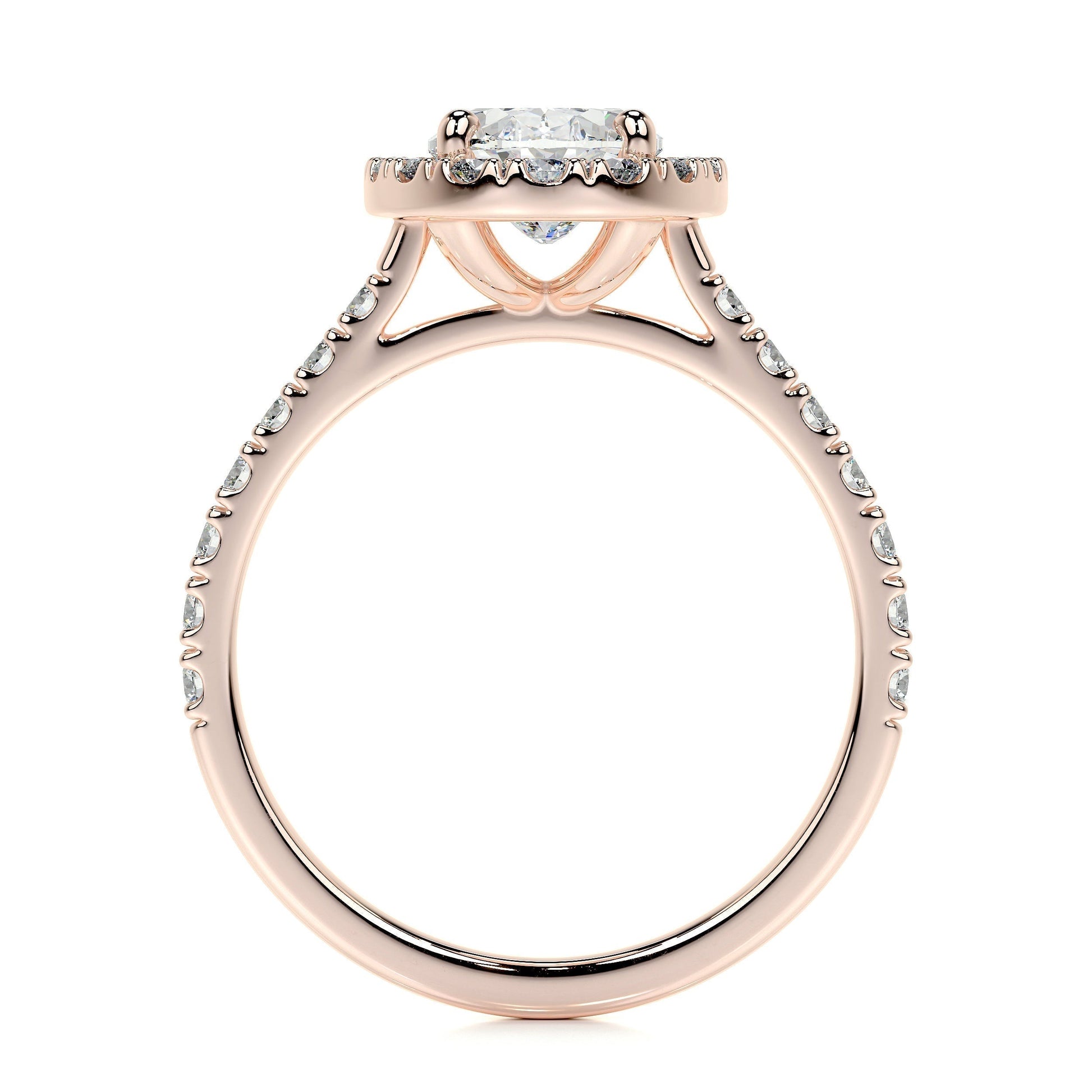 1.0 CT Oval Halo CVD F/VS2 Diamond Engagement Ring 15