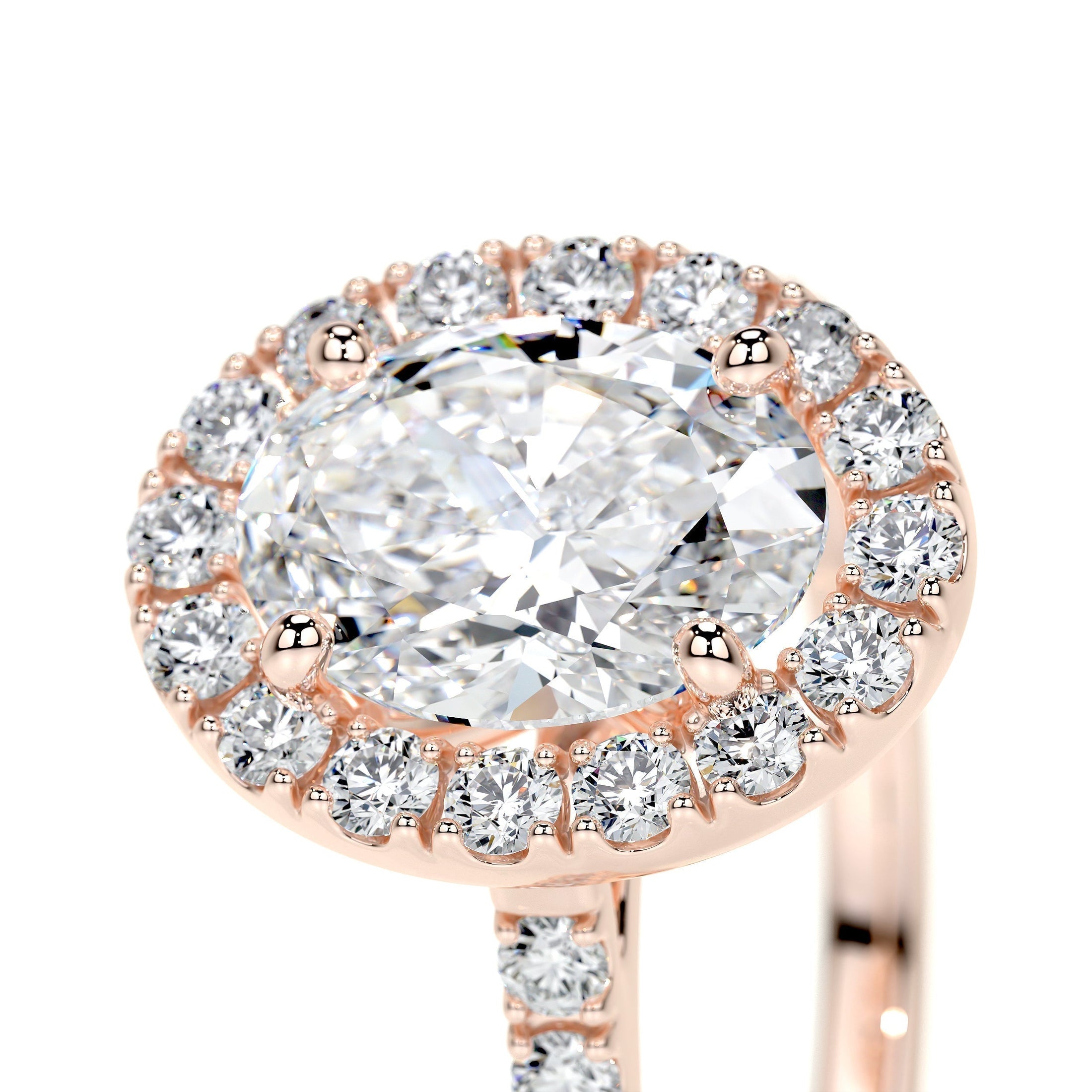 1.0 CT Oval Lab Grown Diamond Halo  Engagement Ring