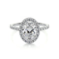 Load image into Gallery viewer, 1.0 CT Oval Lab Grown Diamond Halo  Engagement Ring
