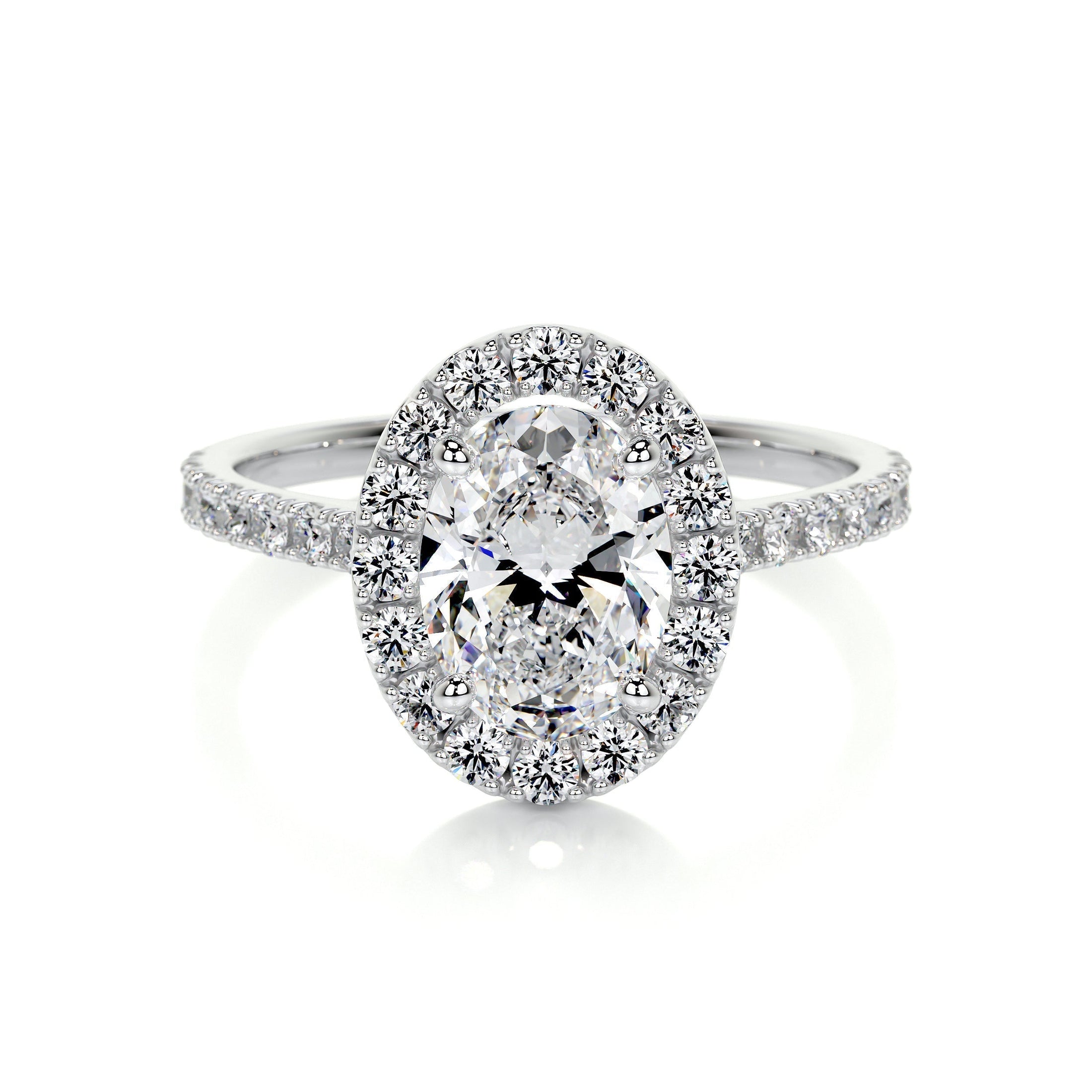 1.0 CT Oval Lab Grown Diamond Halo  Engagement Ring