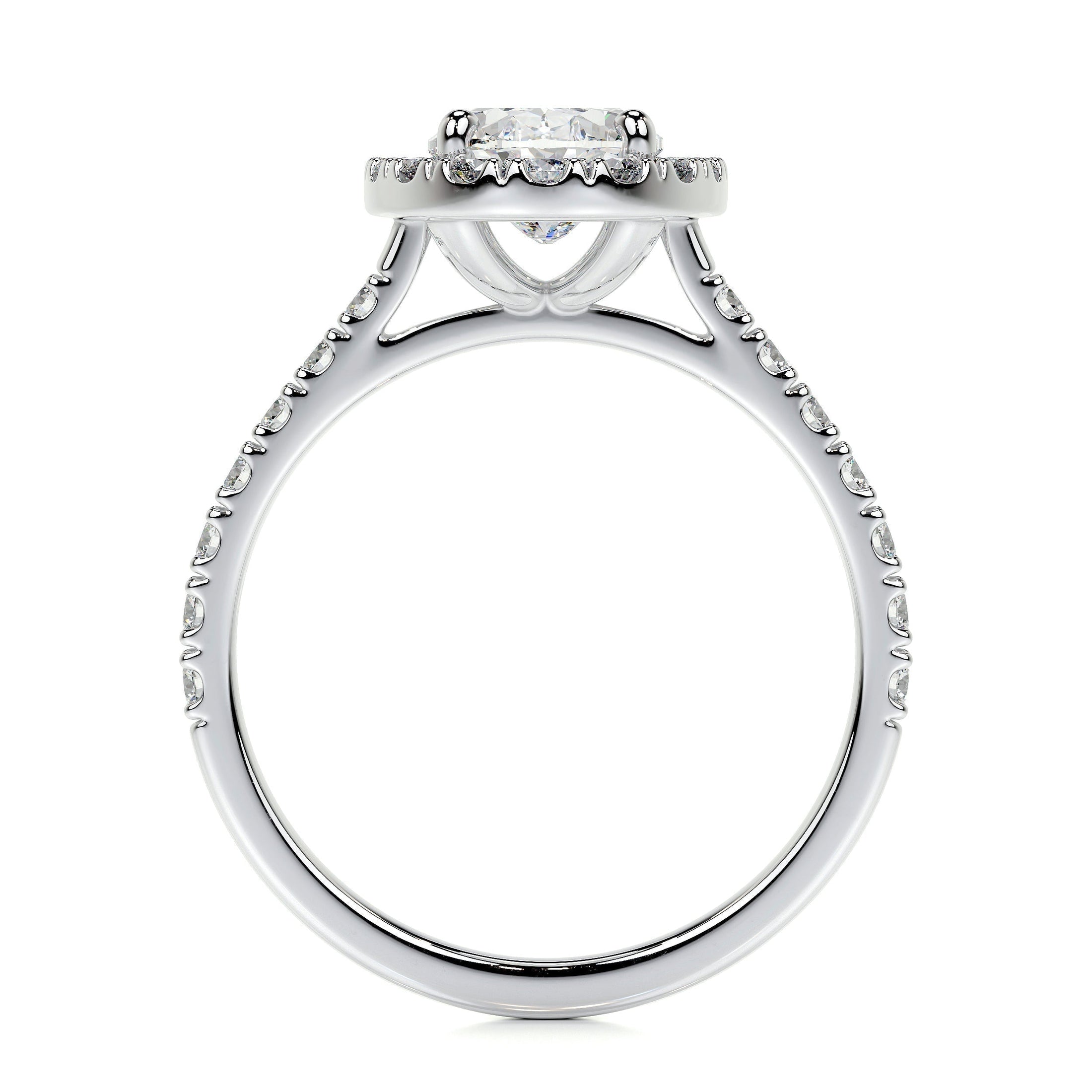 1.0 CT Oval Lab Grown Diamond Halo  Engagement Ring