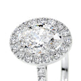 Load image into Gallery viewer, 1.0 CT Oval Lab Grown Diamond Halo  Engagement Ring
