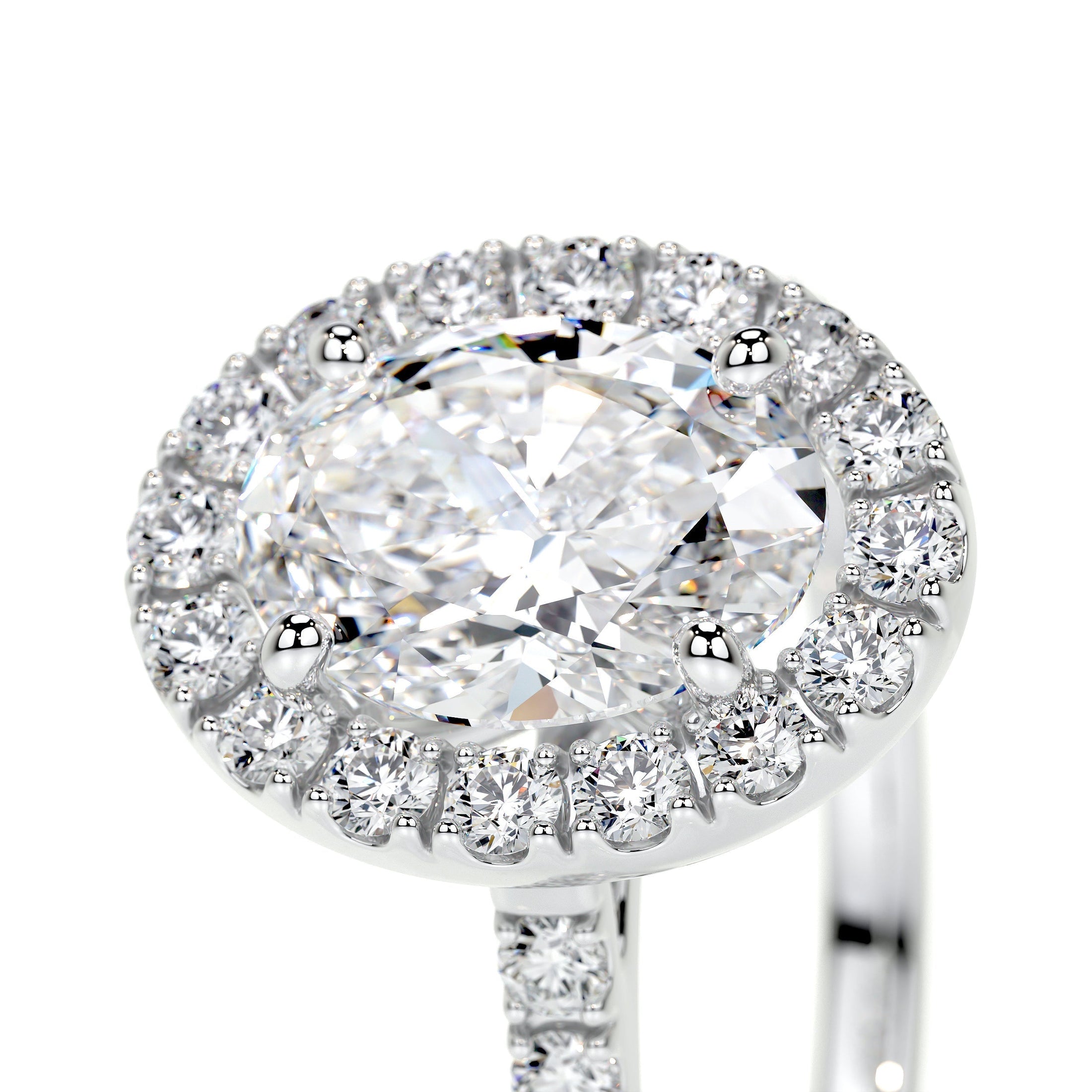 1.0 CT Oval Lab Grown Diamond Halo  Engagement Ring