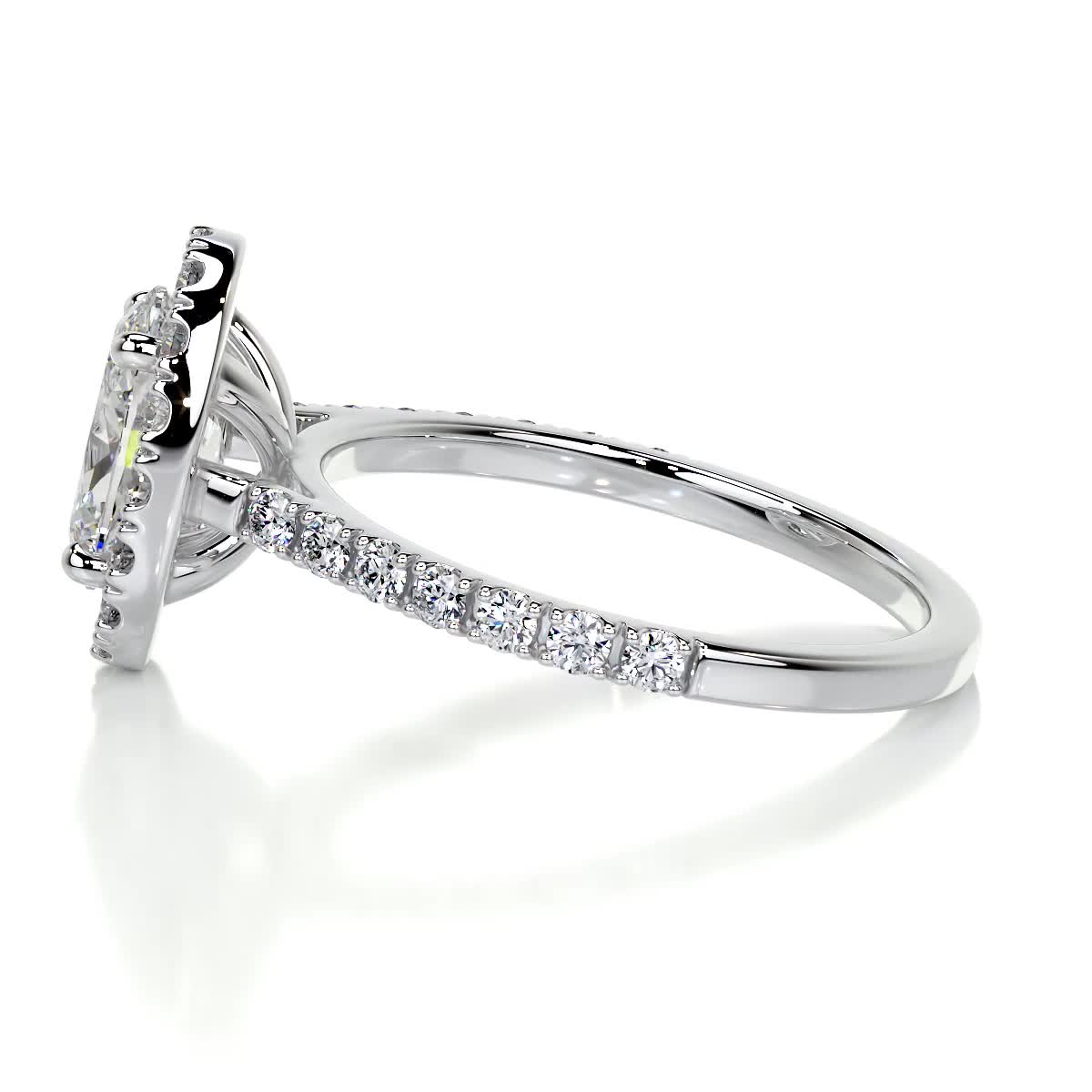 1.0 CT Oval Lab Grown Diamond Halo  Engagement Ring