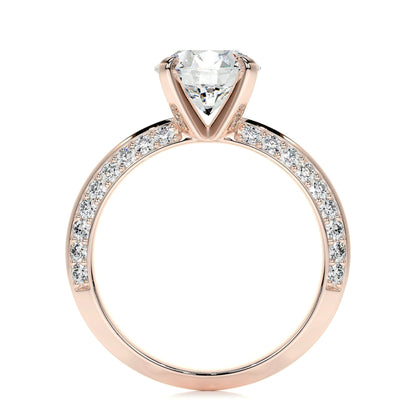 2.0 CT Round Lab Grown Diamond Pave Splendor Engagement Ring 14