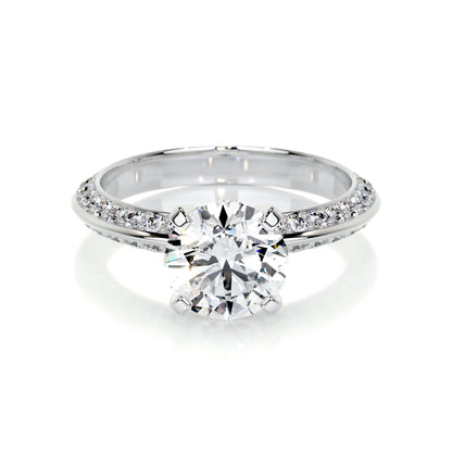 2.0 CT Round Lab Grown Diamond Pave Splendor Engagement Ring 1