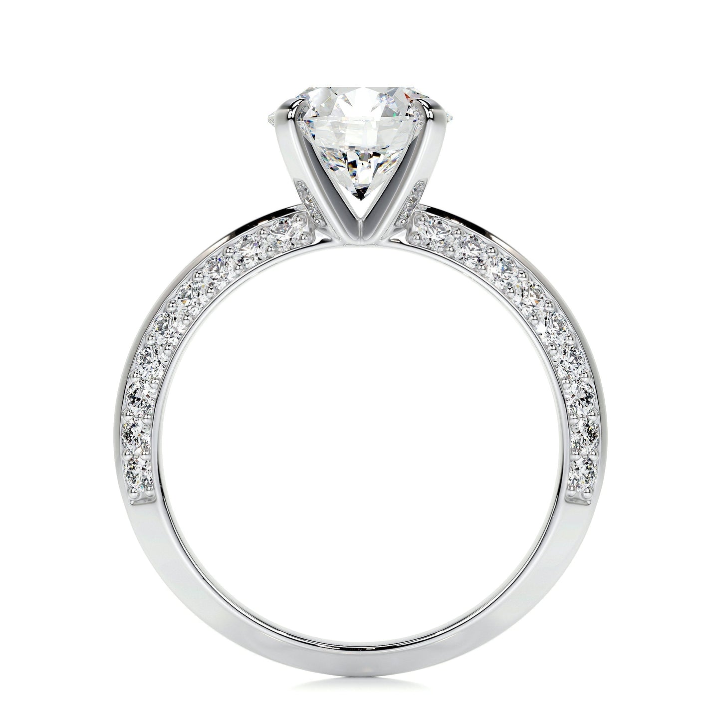 2.0 CT Round Lab Grown Diamond Pave Splendor Engagement Ring 5