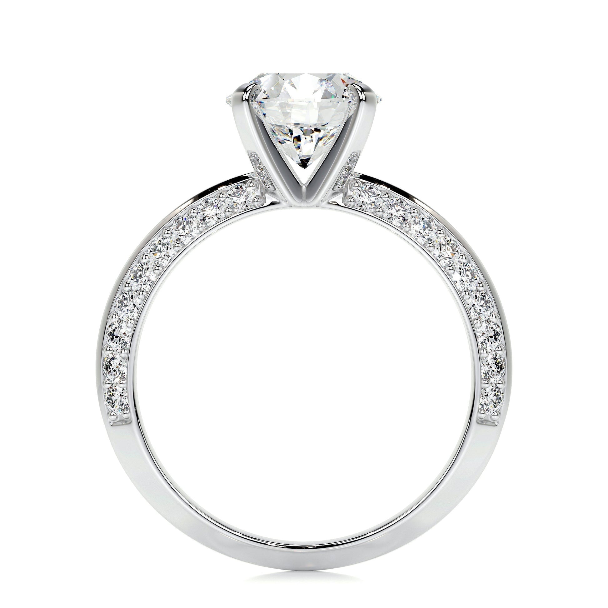 2.0 CT Round Lab Grown Diamond Pave Splendor Engagement Ring 5
