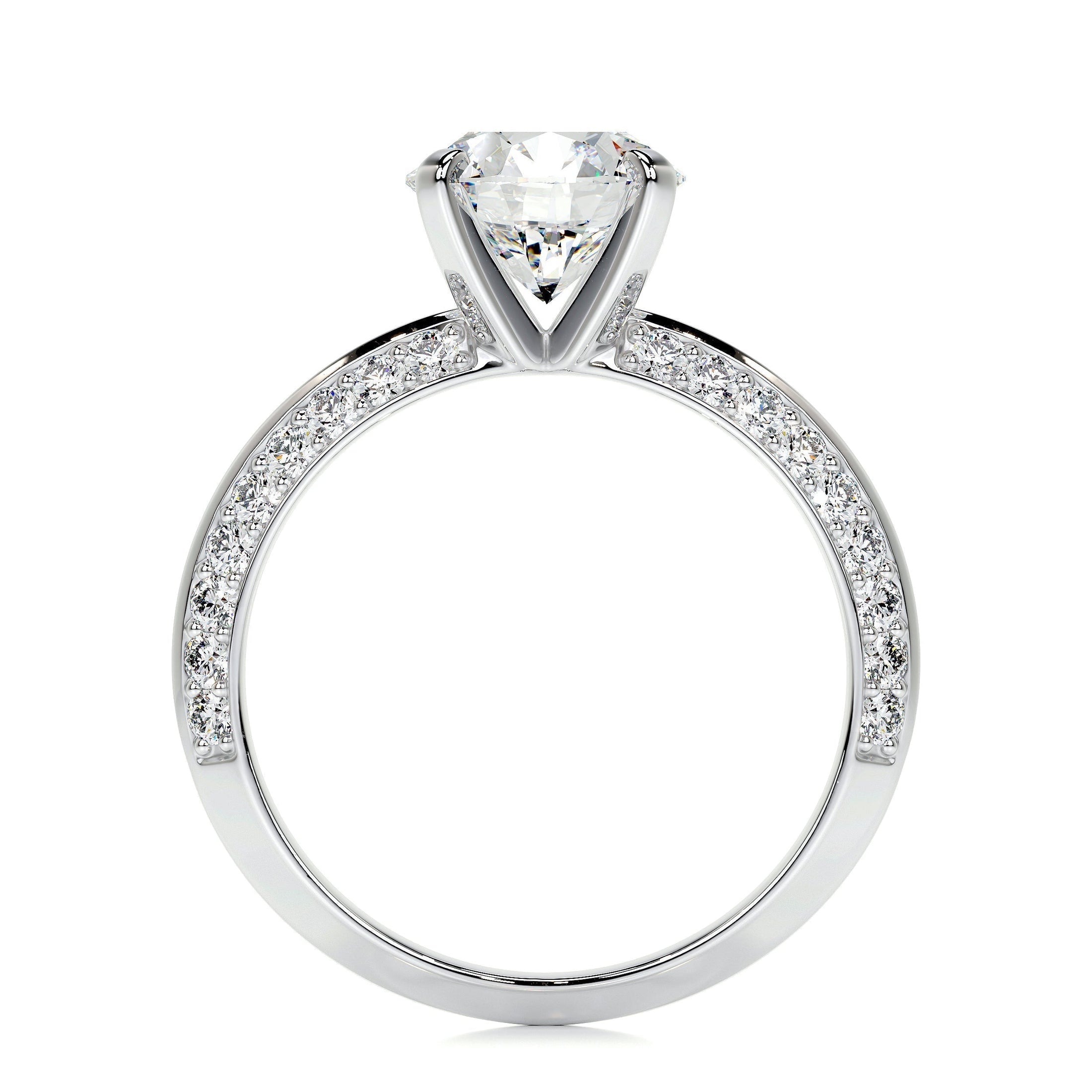 2.0 CT Round Lab Grown Diamond Pave Splendor Engagement Ring