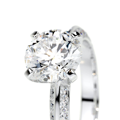 2.0 CT Round Lab Grown Diamond Pave Splendor Engagement Ring 3