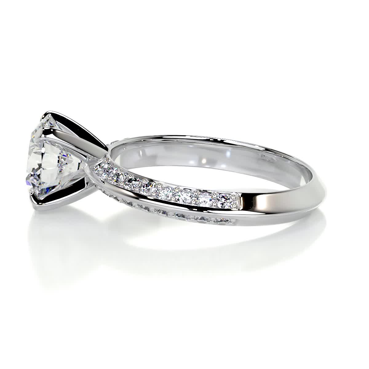 2.0 CT Round Lab Grown Diamond Pave Splendor Engagement Ring