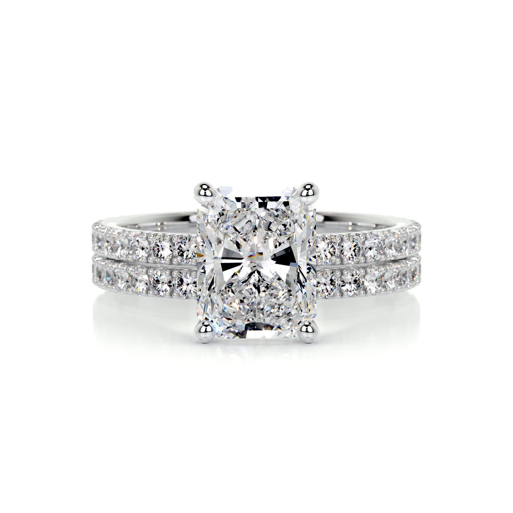 1.50 CT Radiant Cut Lab Grown Diamond Bridal Ring Set 1