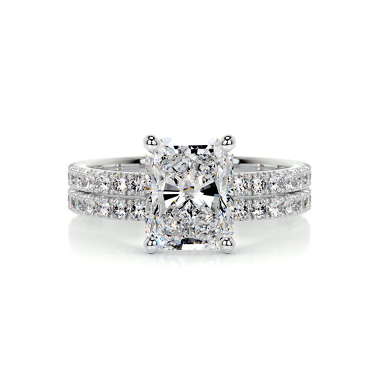 1.50 CT Radiant Cut Lab Grown Diamond Bridal Ring Set