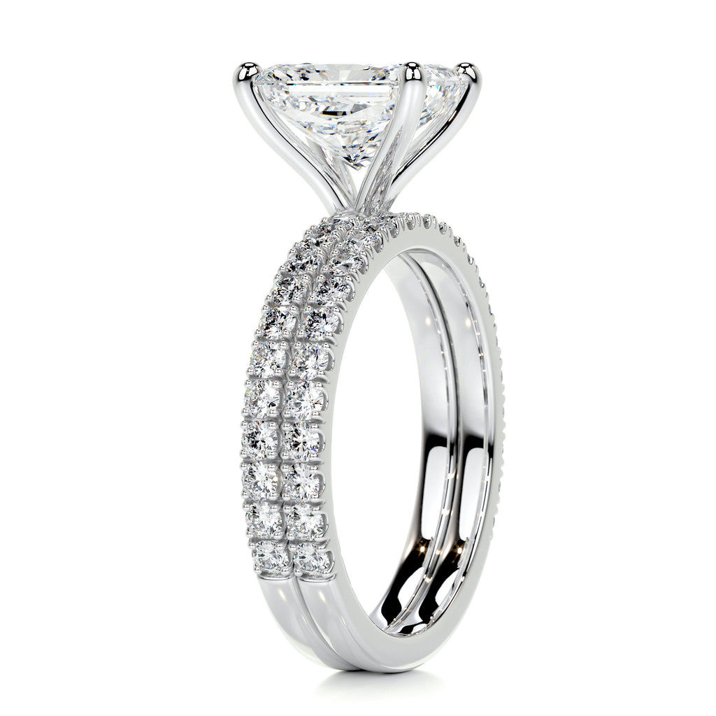 1.50 CT Radiant Cut Lab Grown Diamond Bridal Ring Set 7