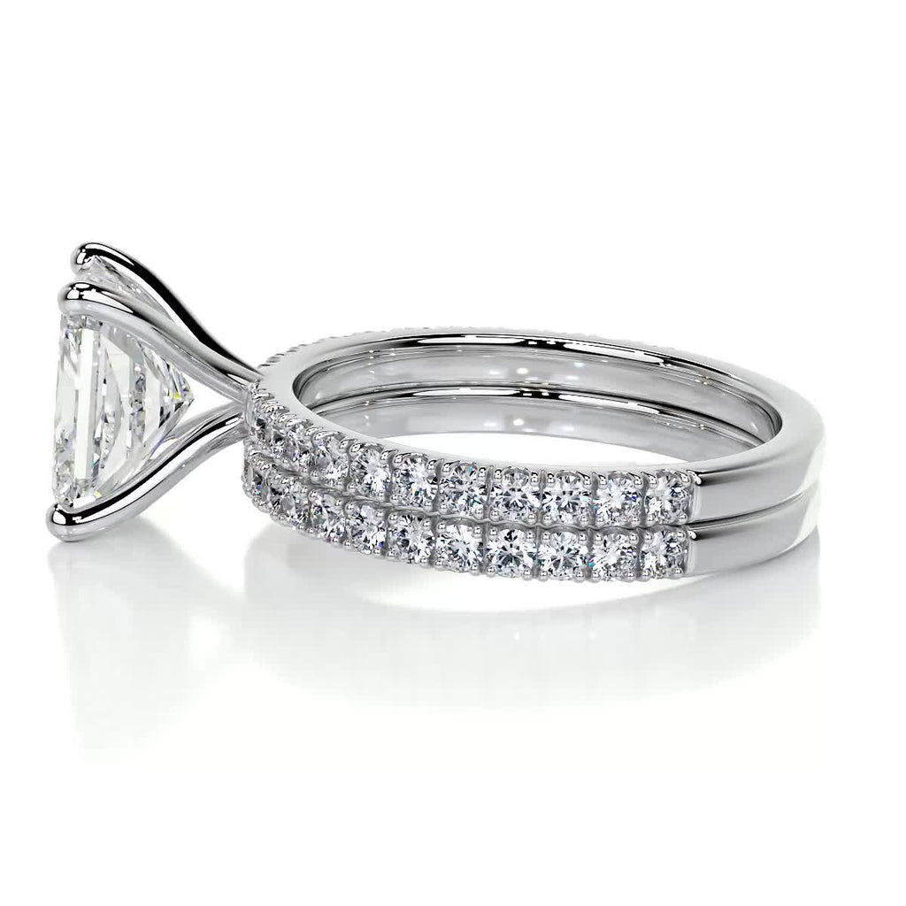 1.50 CT Radiant Cut Lab Grown Diamond Bridal Ring Set