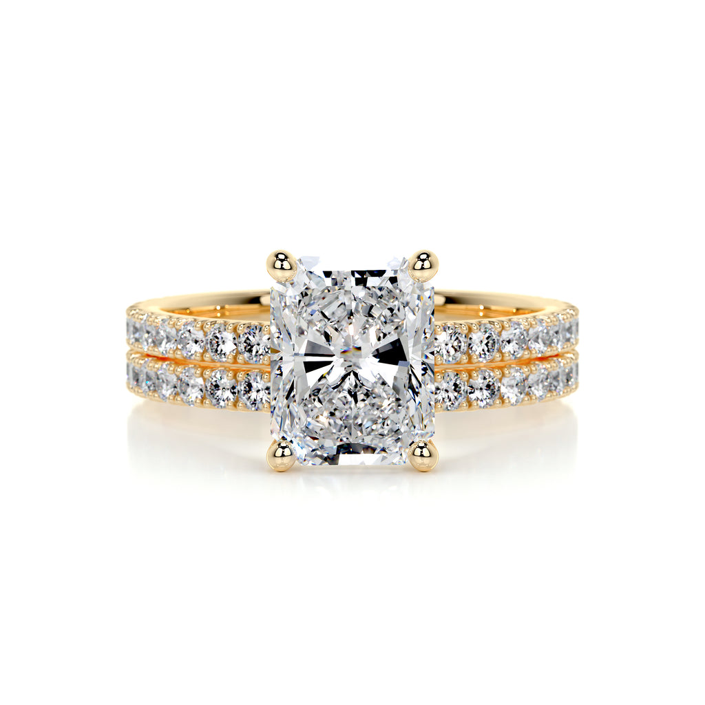 1.50 CT Radiant Cut Lab Grown Diamond Bridal Ring Set 8