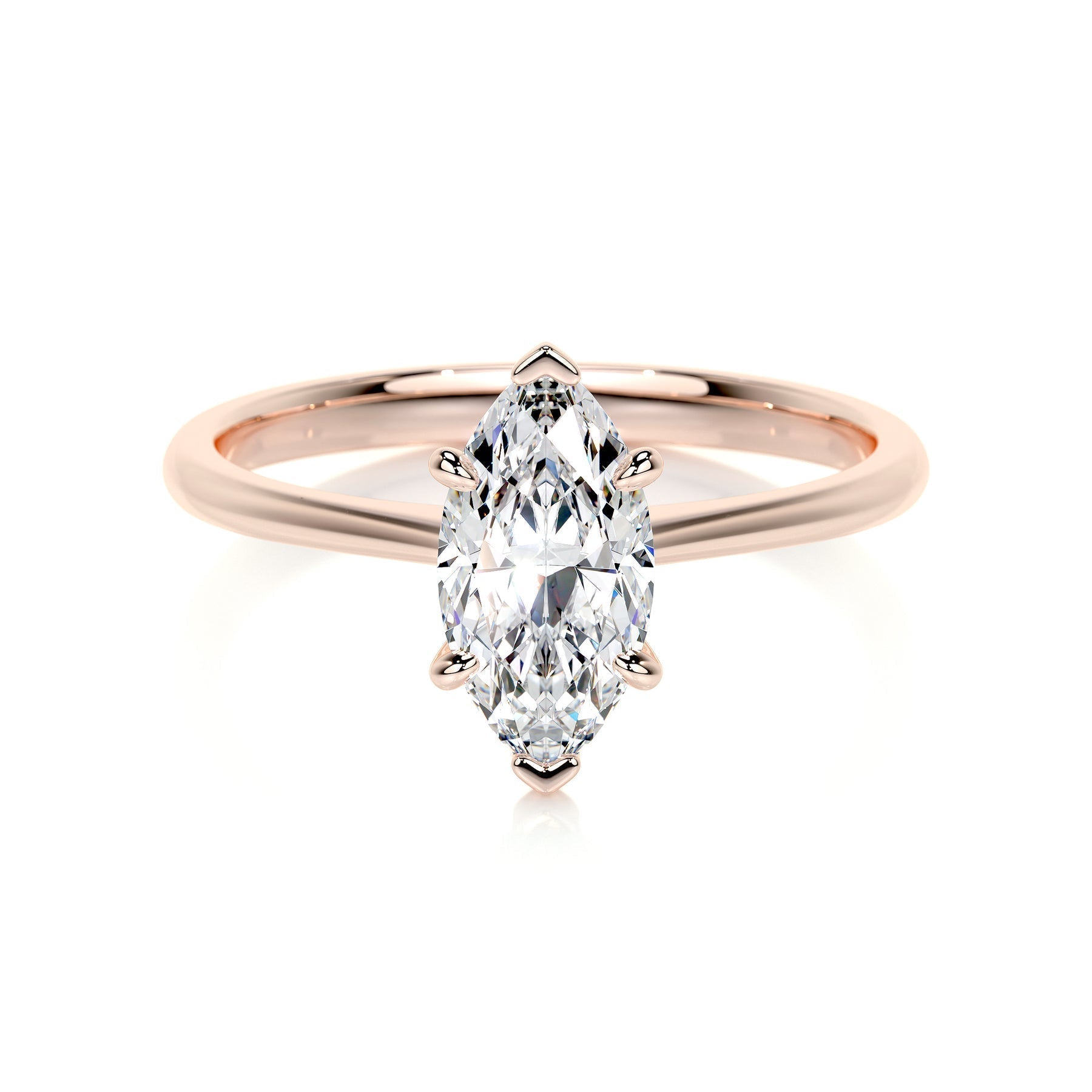 1.0 CT Marquise Lab Grown Diamond Solitaire Engagement Ring in Gold Setting