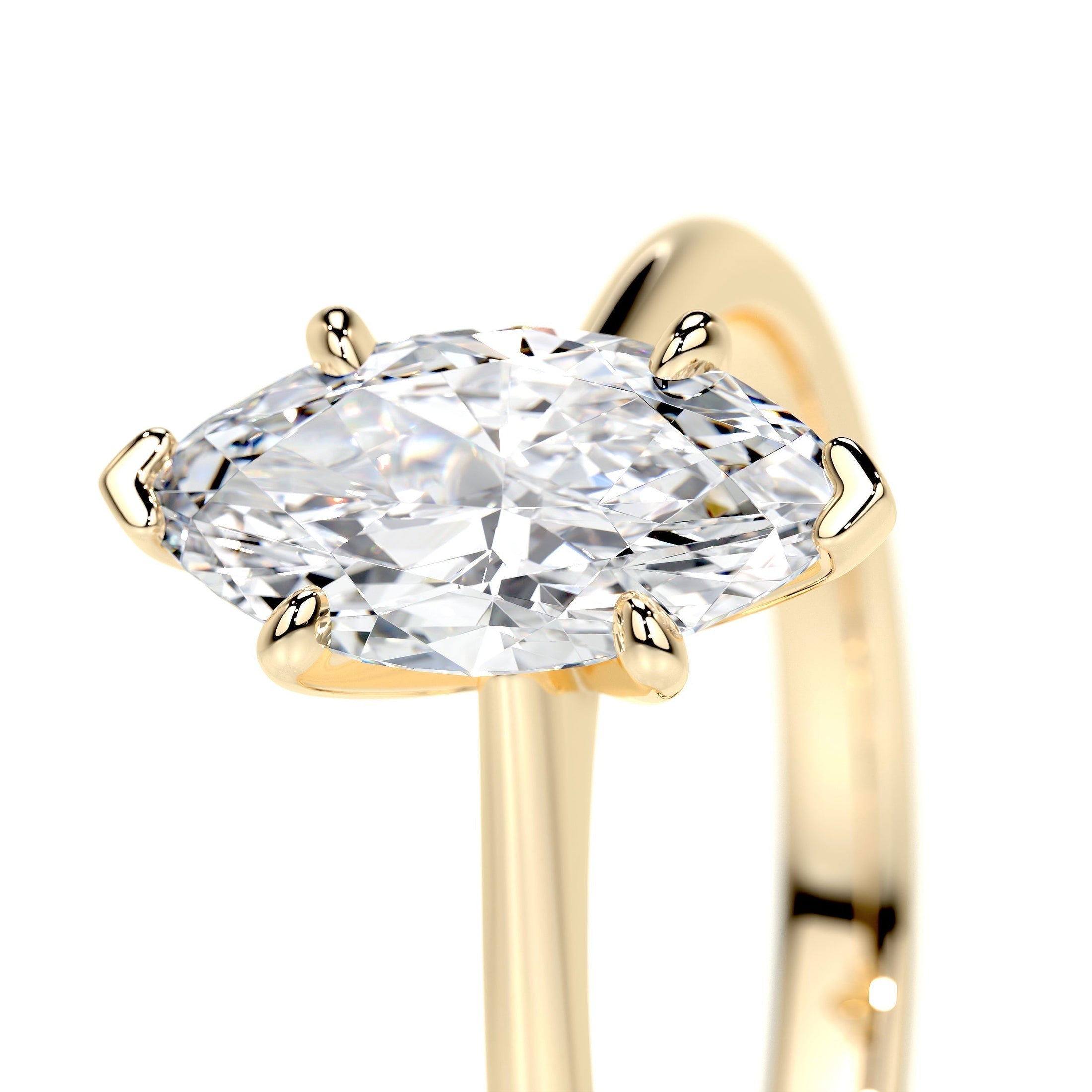 1.0 CT Marquise Lab Grown Diamond Solitaire Engagement Ring in Gold Setting