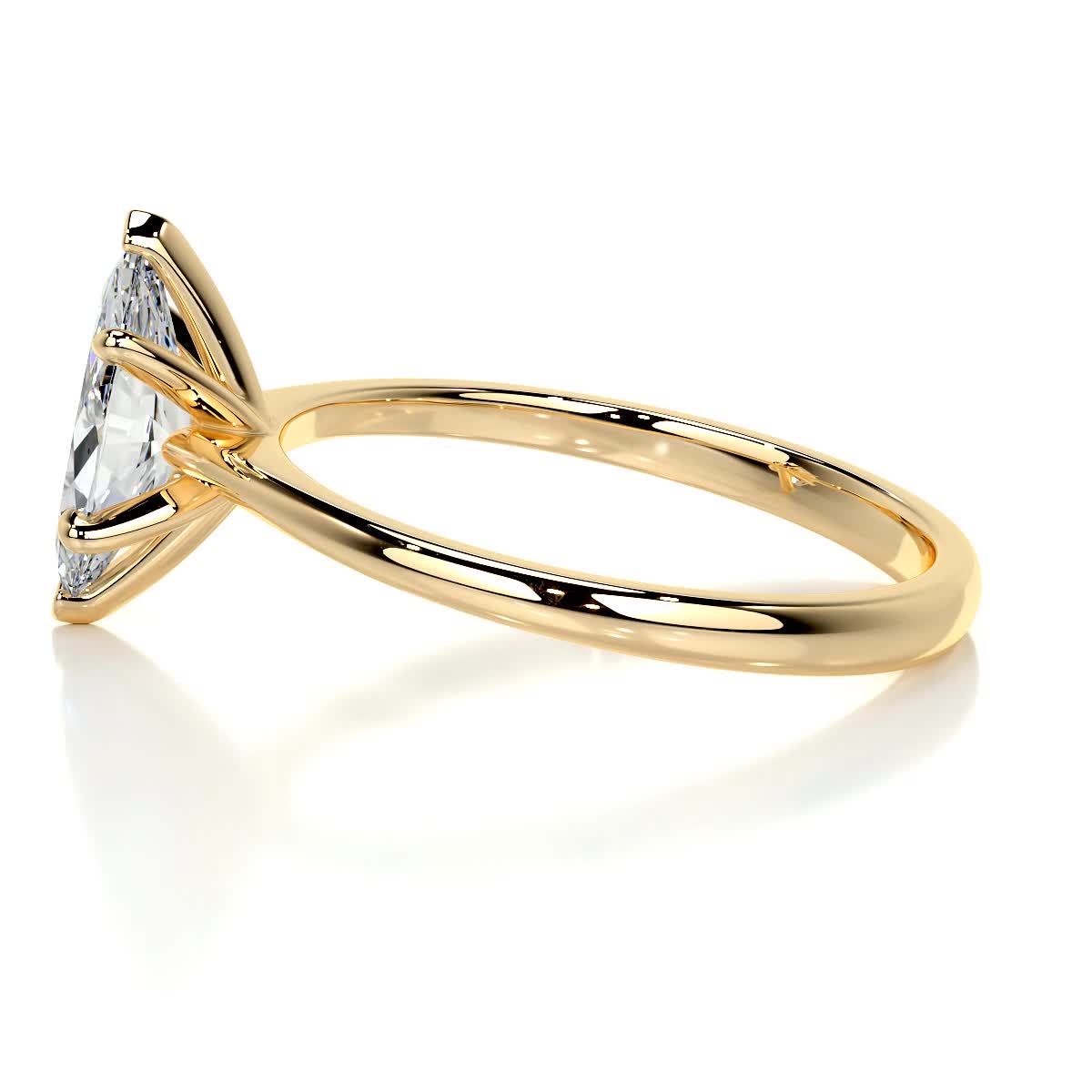 1.0 CT Marquise Lab Grown Diamond Solitaire Engagement Ring in Gold Setting