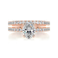 Load image into Gallery viewer, 1.0 CT Oval Lab Grown Diamond Pave  Bridal Ring Set
