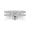 Load image into Gallery viewer, 1.0 CT Oval Lab Grown Diamond Pave  Bridal Ring Set
