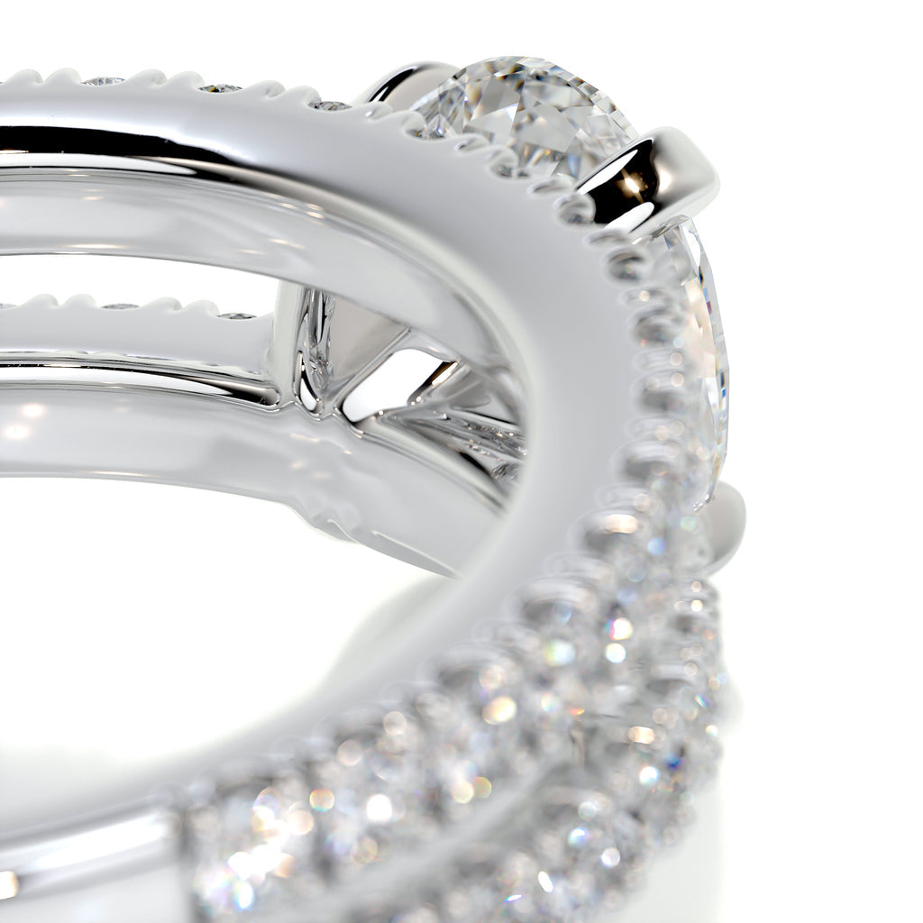 1.0 CT Oval Lab Grown Diamond Pave  Bridal Ring Set 5