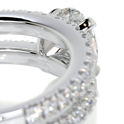1.0 CT Oval Lab Grown Diamond Pave  Bridal Ring Set 5