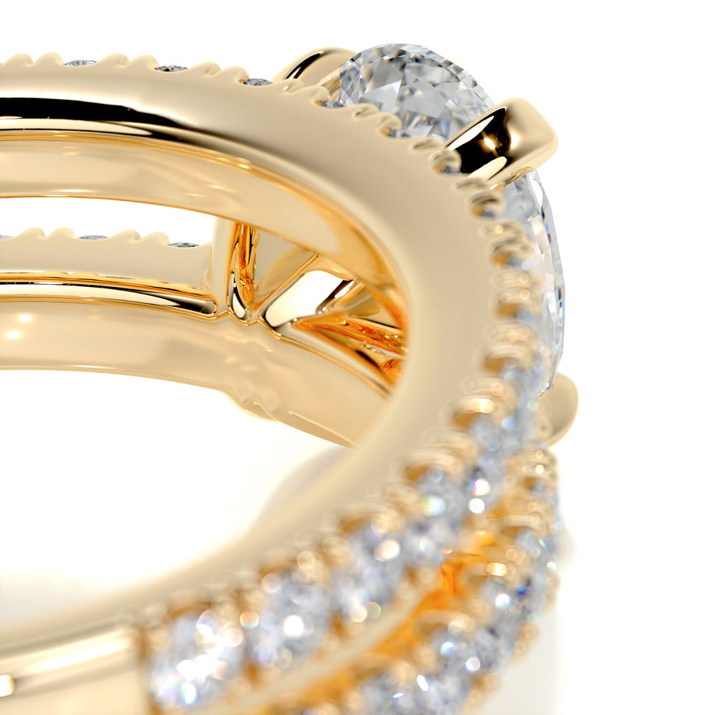 1.0 CT Oval Lab Grown Diamond Pave  Bridal Ring Set 10