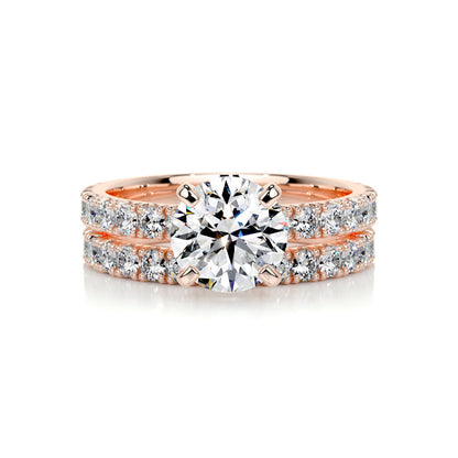 1.50 CT Round Lab Grown Diamond Solitaire Bridal Ring Duo 13