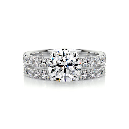1.50 CT Round Lab Grown Diamond Solitaire Bridal Ring Duo 1