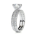 Load image into Gallery viewer, 1.50 CT Round Lab Grown Diamond Solitaire Bridal Ring Duo 7
