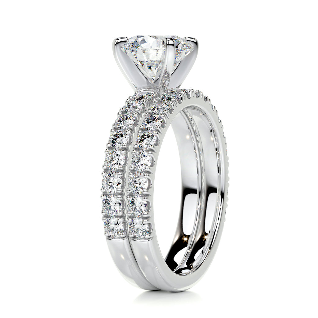 1.50 CT Round Lab Grown Diamond Solitaire Bridal Ring Duo 7