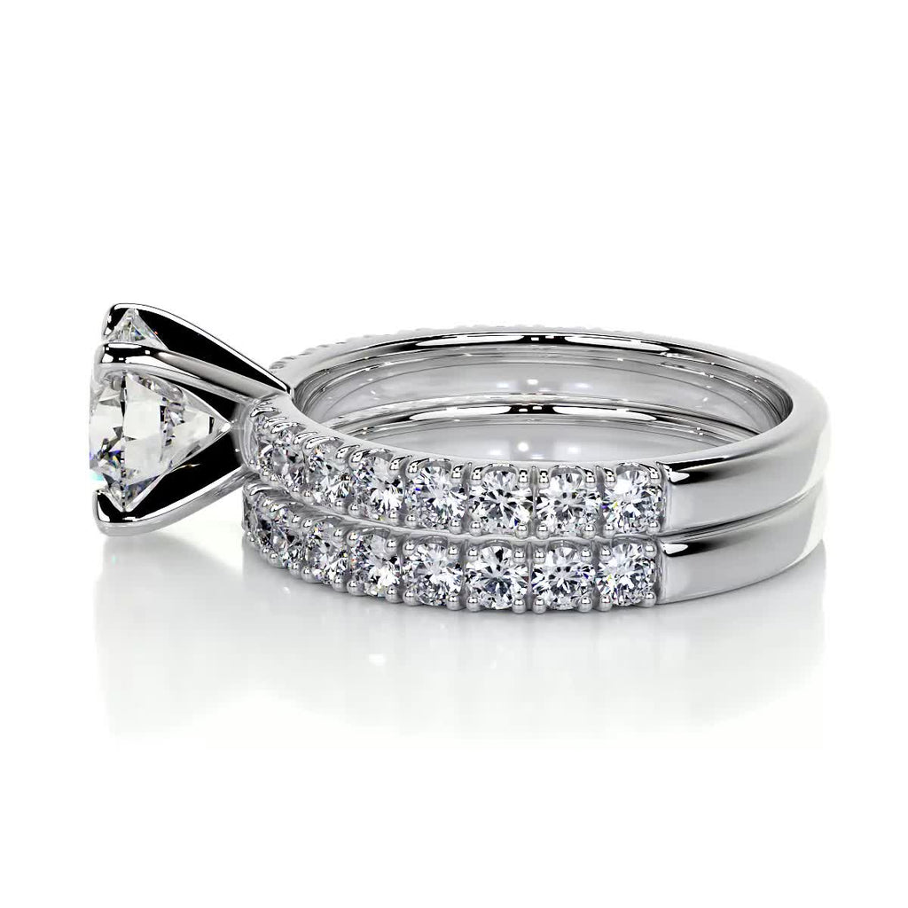 1.50 CT Round Lab Grown Diamond Solitaire Bridal Ring Duo