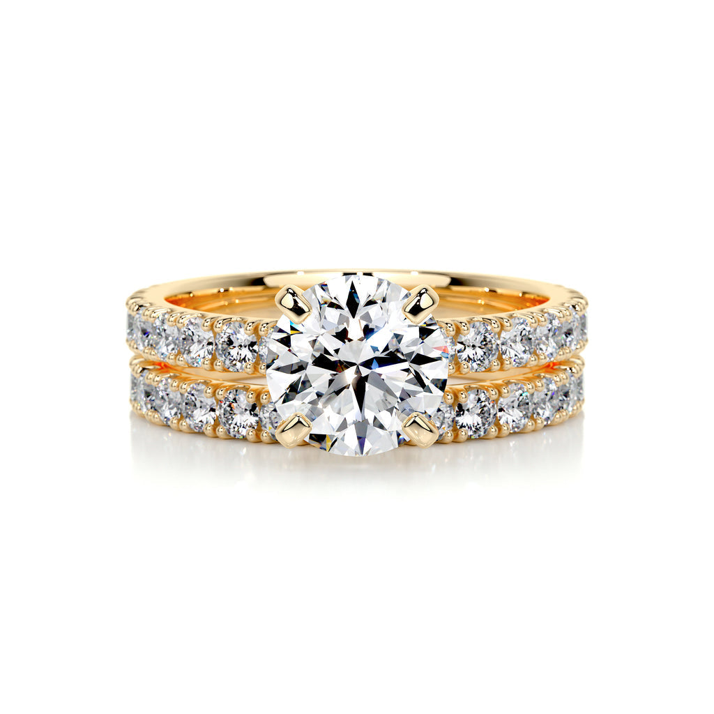 1.50 CT Round Lab Grown Diamond Solitaire Bridal Ring Duo