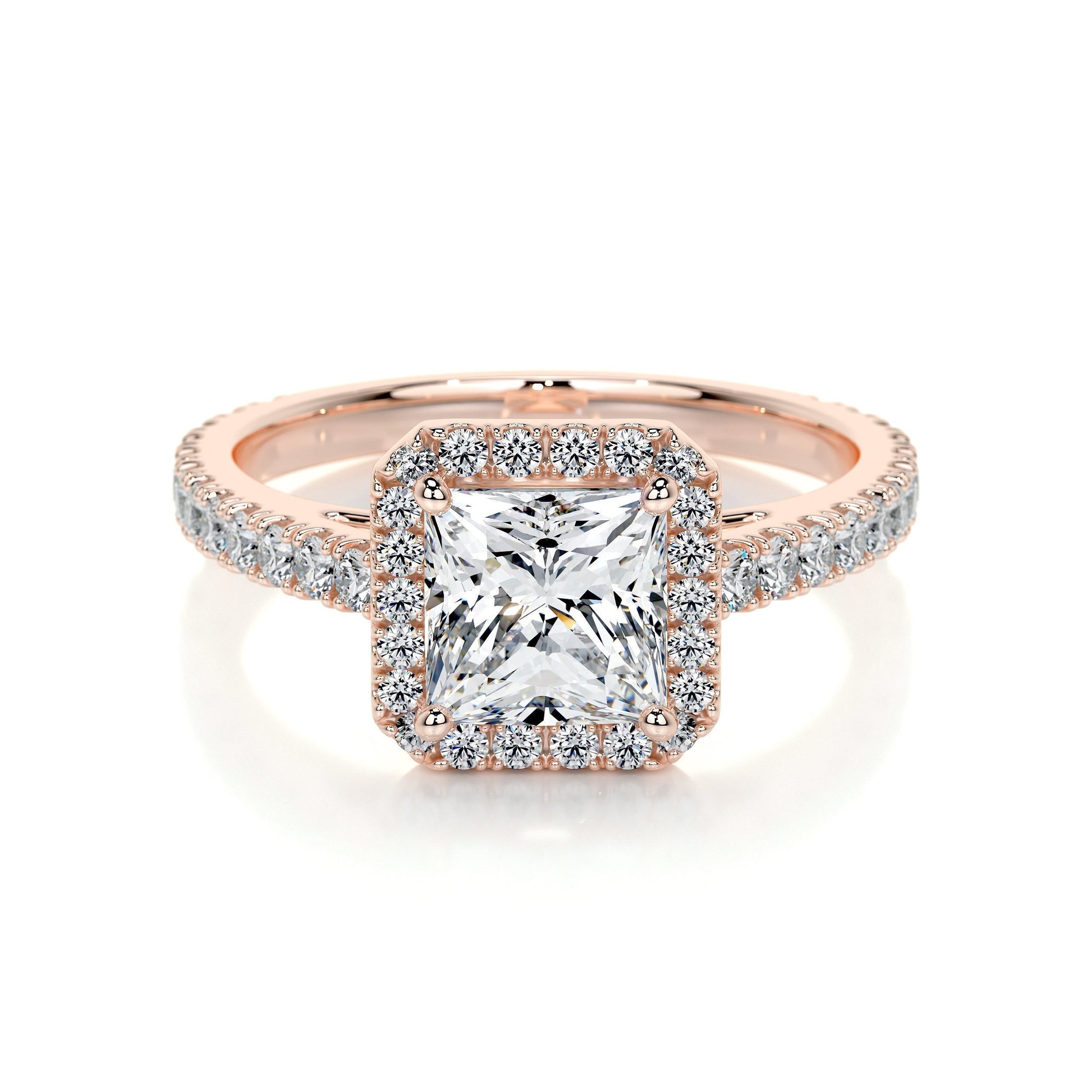 1.20 CT Princess-Cut Lab Grown Diamond Halo Ring