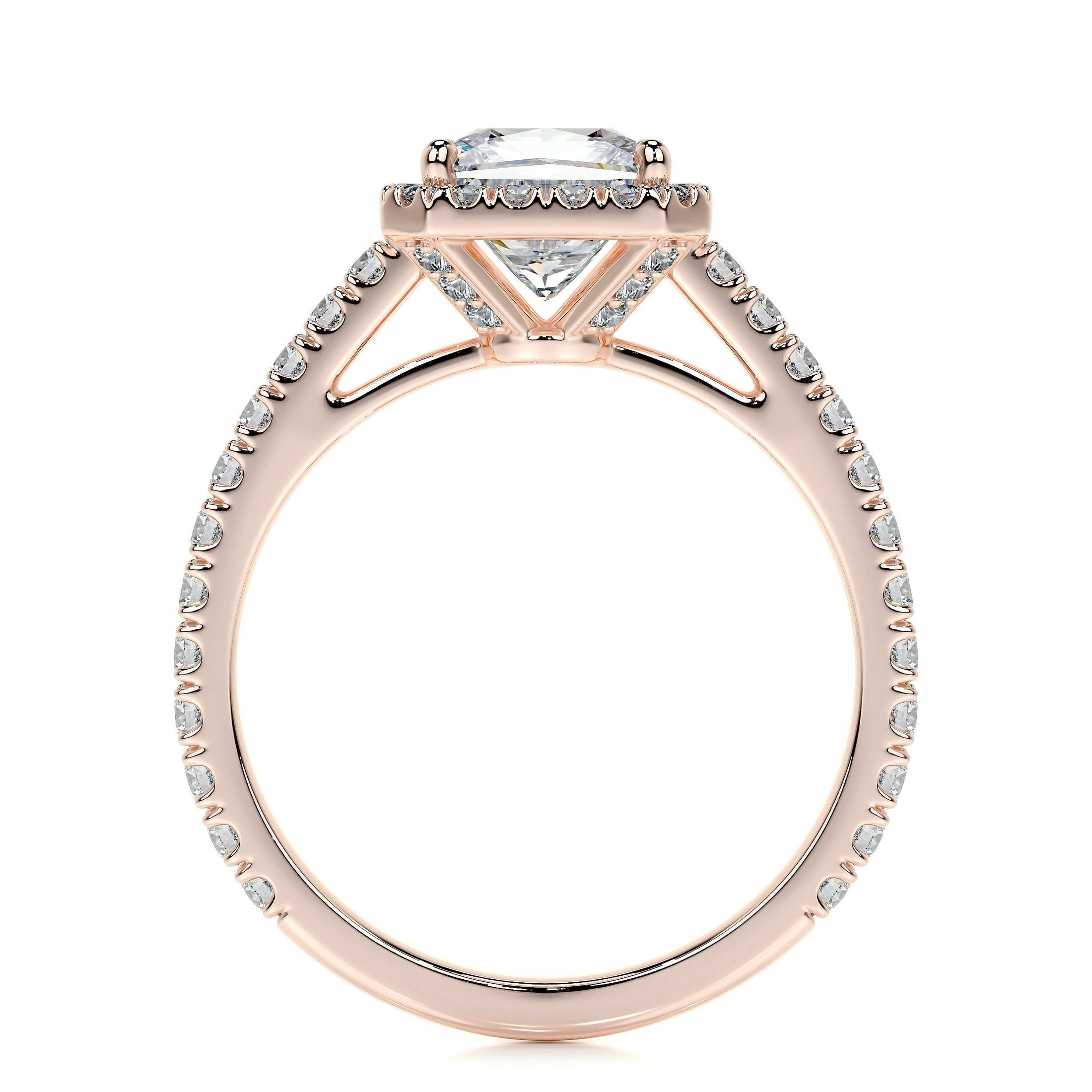 1.20 CT Princess-Cut Lab Grown Diamond Halo Ring