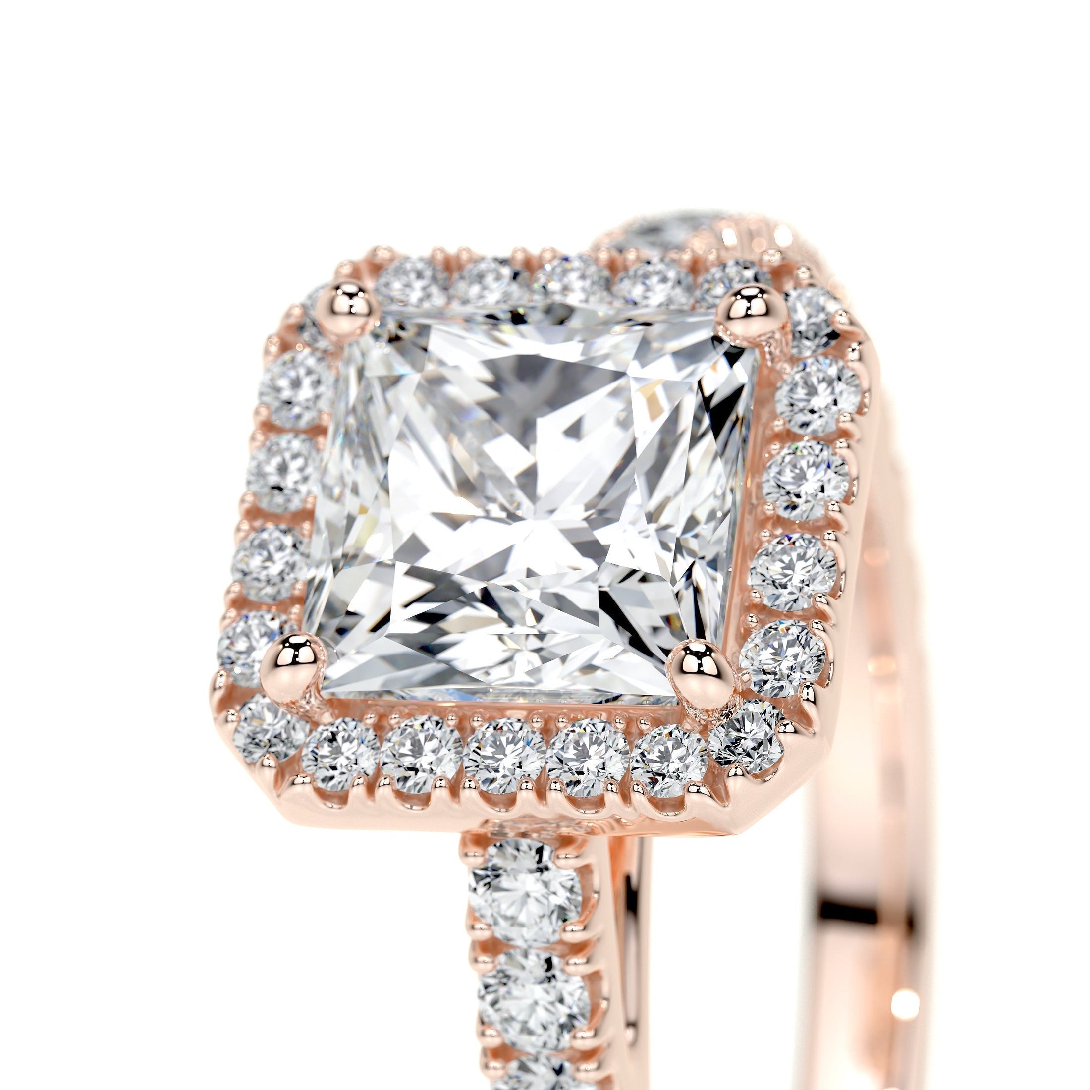 1.20 CT Princess-Cut Lab Grown Diamond Halo Ring