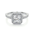 Load image into Gallery viewer, 1.20 CT Princess-Cut Lab Grown Diamond Halo Ring
