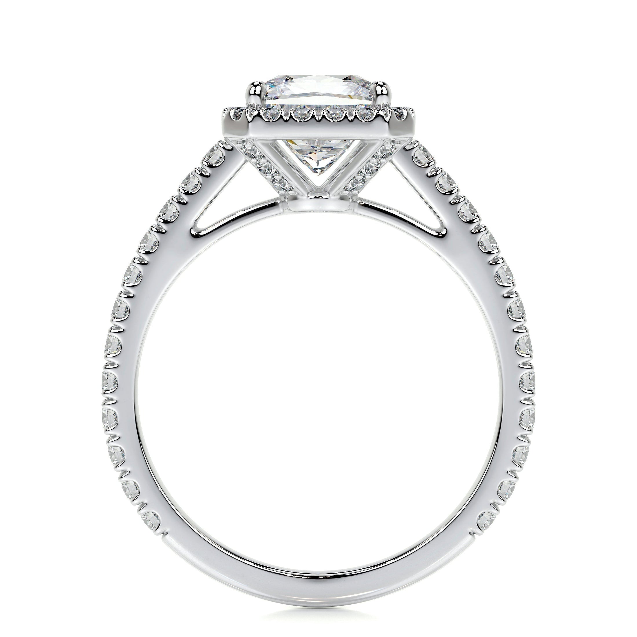 1.20 CT Princess-Cut Lab Grown Diamond Halo Ring